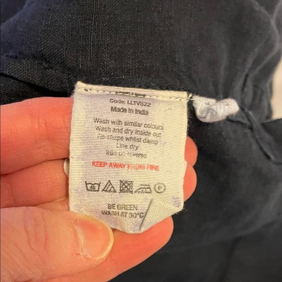 TOAST Navy Button-Up Linen Shirt - Picture 7 of 8